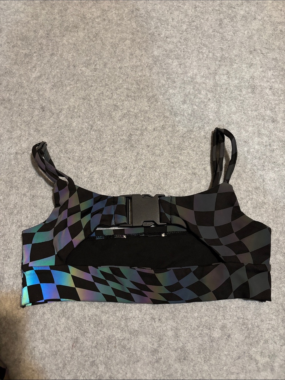 iHeartRaves Rainbow Reflective Checkered Racer Rave Set - Picture 4 of 8